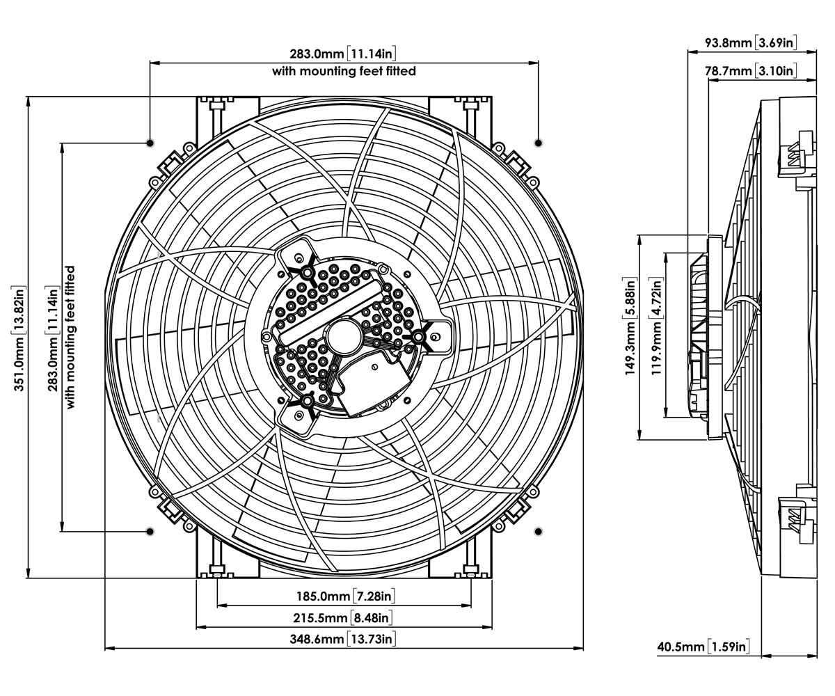 Davies Craig Brushless 14" High Power Thermatic Electric Fan 24V (0130)