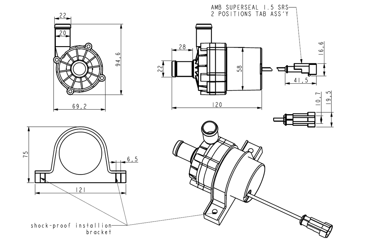 Davies Craig EBP40 Electric Booster Pump 12V (9040)