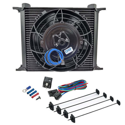 Davies Craig Engine/Transmission Oil Cooler 30-Row AN10 & 8" Fan Combo 12V (608)