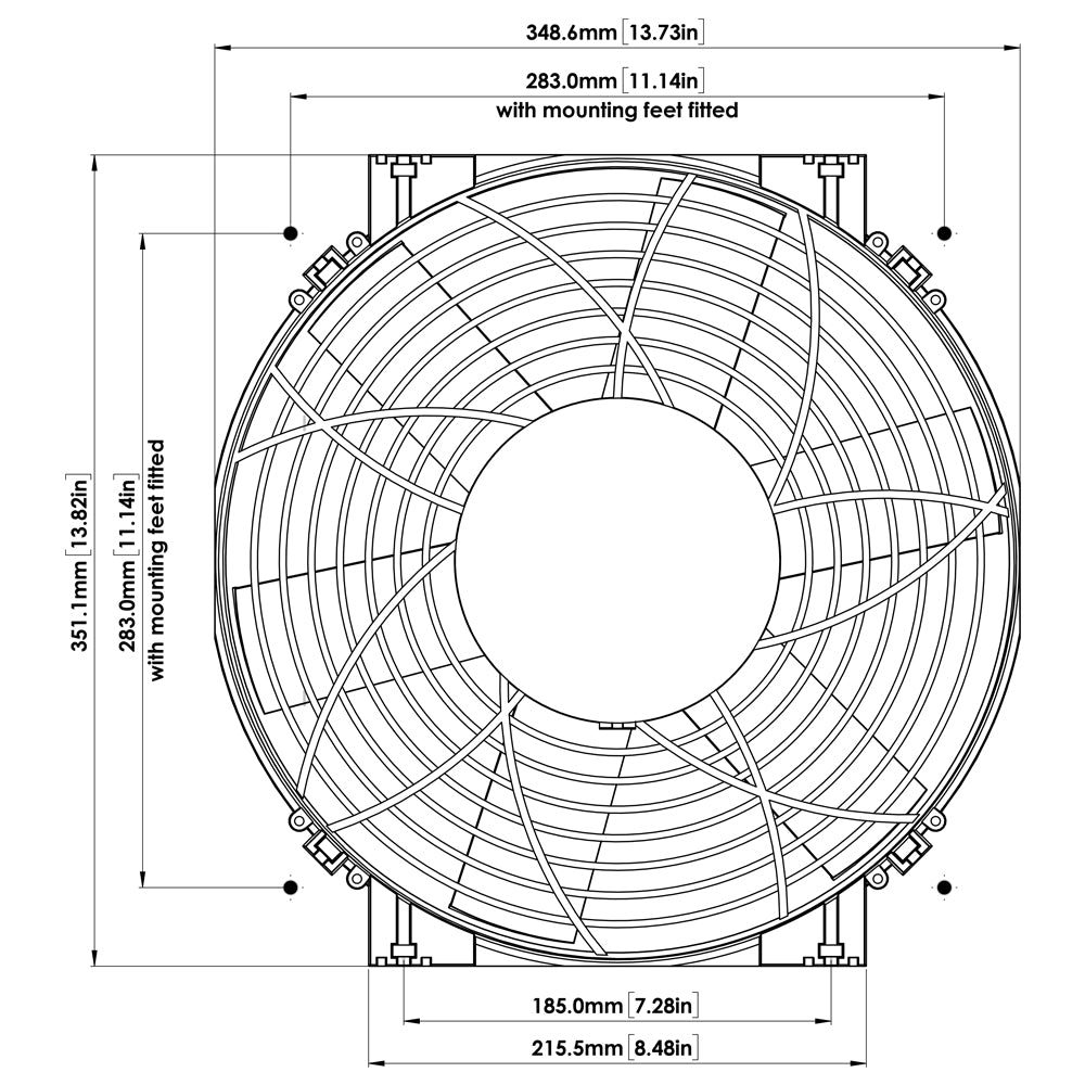 Davies Craig 14" Slimline Thermatic Electric Fan 12V (0164)