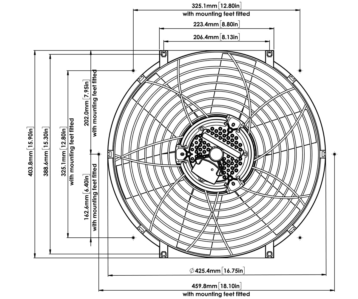 Davies Craig Brushless 16" High Power Thermatic Electric Fan 12V (0131)