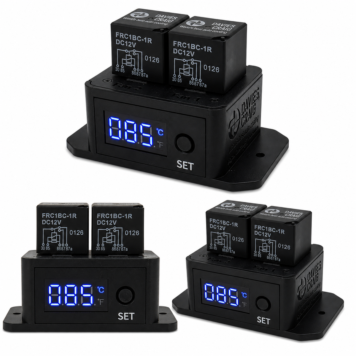 Davies Craig Digital Thermatic Fan Switch GEN II with 1/4" NPT Sensor & 35mm Inline Adapter (0485)
