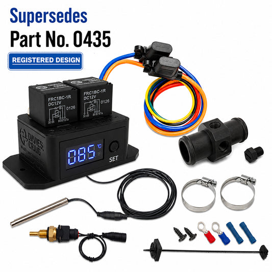 Davies Craig Digital Thermatic Fan Switch GEN II with 1/4" NPT Sensor & 35mm Inline Adapter (0485)